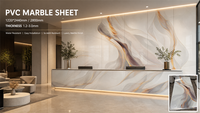 Panneau mural en PVC UV moderne, imperméable, ignifuge, résistant à l'humidité, antidérapant, insonorisant, imitation marbre, pour appartement, salle de sport, hôpital