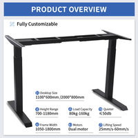 Escritorio Eléctrico de Altura Ajustable, Patas Ergonómicas para Mesa de Oficina, Marco de Escritorio de Pie, Pantalla Táctil USB, Mesa Elevadora para Computadora
