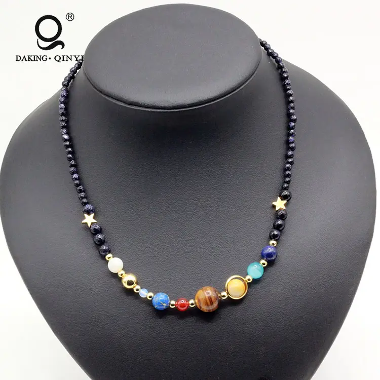 Ожерелье с солнечной системой 8 планет, планетарные ювелирные изделия, многофункциональные очаровательные ожерелья из бисера на заказ для женщин