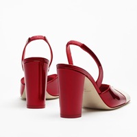 Chaussures à talons hauts de luxe pour femmes, personnalisées, style rétro, à bout carré, slingback, avec talon carré et couleurs assorties