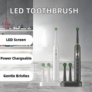 แปรงสีฟันไฟฟ้า OEM กันน้ำ พร้อมโหมดการหมุน 3 แบบ จอแสดงผล LED ขนแปรงนุ่ม ชาร์จซ้ำได้ พับเก็บได้ สำหรับใช้ในเชิงพาณิชย์ - Product Image 2