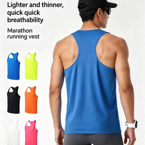 เสื้อกล้ามวิ่งมาราธอน OEM DOM แบบระบายอากาศ แห้งเร็ว ผลิตจากโพลีเอสเตอร์ พิมพ์ลายเต็มตัว ไม่มีแขน เหมาะสำหรับเล่นกีฬา - Product Image 2