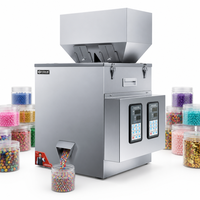 Machine de remplissage et de distribution semi-automatique à double tête pour granulés, adaptée aux poudres, céréales, noix et assaisonnements