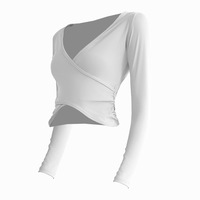 Camiseta Deportiva de Manga Larga para Mujer, Estilo Yoga, Sensación Ligera, Moldea la Cintura, Ajustada, Transpirable, para Danza y Running