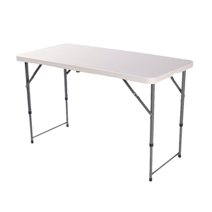 Tavolo Pieghevole Tradizionale per Bambini in HDPE Bianco con Gambe in Acciaio, Arredo per Esterni, Casa, Studio e Soggiorno - Product Image 4