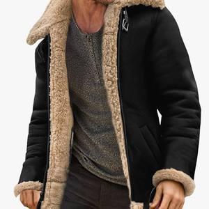 Colección de <span class=keywords><strong>invierno</strong></span> <span class=keywords><strong>Chaqueta</strong></span> de piel de oveja gruesa todo en uno para hombre Exportación larga al por mayor para <span class=keywords><strong>Amazon</strong></span> Independent Station - Product Image 5