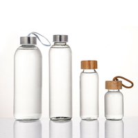 Venta caliente 150ml 300ml 420ml 500ml 750ml 1000ml Botella de agua deportiva de vidrio Logo