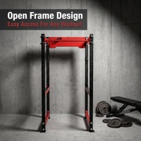 Rack de Squat Robuste en Fer Multi-Positions Réglable pour Entraînement de Puissance, Cage de Squat pour la Maison, la Salle de Sport et le Studio Commercial, pour Jambes et Dos