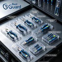 Plateau de présentation en plastique PET transparent thermoformé pour outils de pincage à blister personnalisés, vente en gros directe usine