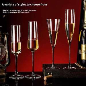 <strong>Wholesale</strong> High-quality Classic <strong>champagne</strong> <strong>Flute</strong> Transparent Crystal Luxury High Footed Wine Glasses - Product Image 5