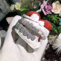 Grillz dentaires Hip Hop en diamants Moissanite, pour dents supérieures et inférieures, sertissage nid d'abeille, capuchons dentaires style punk, bijoux pour rappeurs et cosplay
