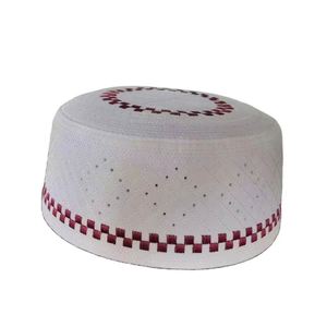 Nuevos Gorros de Oración Islámicos para Hombre, Gorro Musulmán Topi, Gorro Tejido Taqiyah Takkhe, Transpirable, a Rayas, para las Cuatro Estaciones, Diseño en Relieve, Namaz - Product Image 1