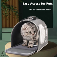 Sac de transport rétro marron en PU pour animaux de compagnie, avec fenêtre ovale transparente et respirante, pour petits chats, idéal pour les voyages en extérieur