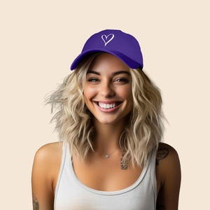Casquette de baseball classique unisexe à profil bas, 6 panneaux, avec impression de motif personnalisé et broderie, couleur violette, style sportif USA, pour l'extérieur, type Dad Hat - Product Image 4