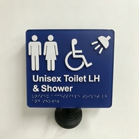 Plaque murale en acier inoxydable brossé pour toilettes unisexes avec signalisation Braille, panneau d'accès aux toilettes personnalisé pour tous les genres, IP65