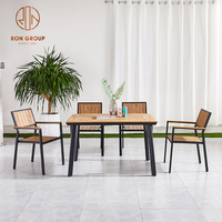 Luxueux tulipe table et chaise ensemble de 4 tables de dîner ensemble restaurant français hôtel meubles de jardin patio chaises de jardin en plein air