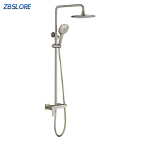 Colonne de douche thermostatique 3 en 1, colonne moderne en or avec Rail coulissant et pomme de douche à haute pression, livraison gratuite