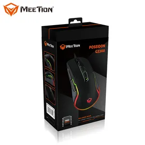 MeeTion 波塞冬 G3360 高 12000 DPI Pro 马可光学有线光发光有线鼠标电子游戏玩家游戏鼠标