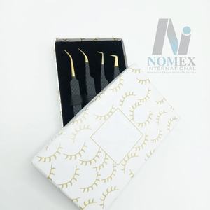 แหนบต่อขนตาคุณภาพสูง สแตนเลสสตีล ปลายเคลือบทอง จับถนัดมือ ดีไซน์เพชร สำหรับดูแลขนตาแบบวอลลุ่ม - Product Image 6