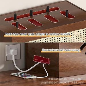 Caja de Almacenamiento para Router WiFi de Madera, Organizador de Escritorio Rectangular Marrón con Diseño de Ventilación, Caja de Gestión de Cables - Product Image 2