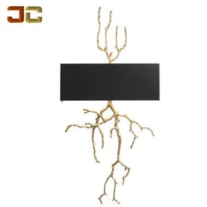 JC Lighting青铜壁式烛台在现代门黑色壁灯金属灯罩与黄铜分支为美国