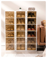 Boîte de rangement transparente pour la maison, en plastique épaissi, Style Simple tiroir, armoire à chaussures, boîte de rangement
