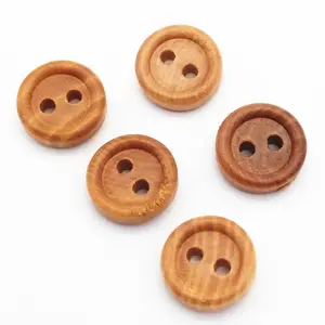 9mm 14L 2 holes wood button for baby clothing, baby shirt wood button