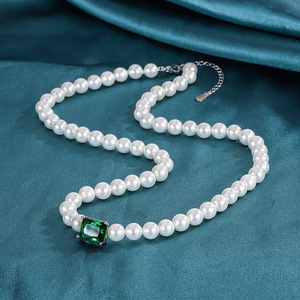 Nuevo regalo moda rectángulo diamante Retro australiano Shell perla Metal Color Artificial tesoro mezclar y combinar collar de mujer - Product Image 4