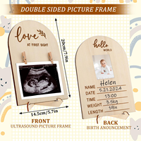 Cadre photo ultrasonique pour bébé, affichage double face tendance, carte d'annonce de grossesse, ornement de naissance pour bébé, cadeau pour bébé de 0 à 12 mois