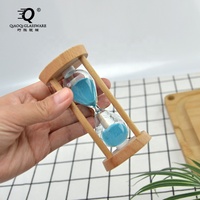 Vente en gros d'horloges à sable en verre et en bois personnalisées avec logo moderne, 3 minutes, pour la décoration de la maison et les anniversaires