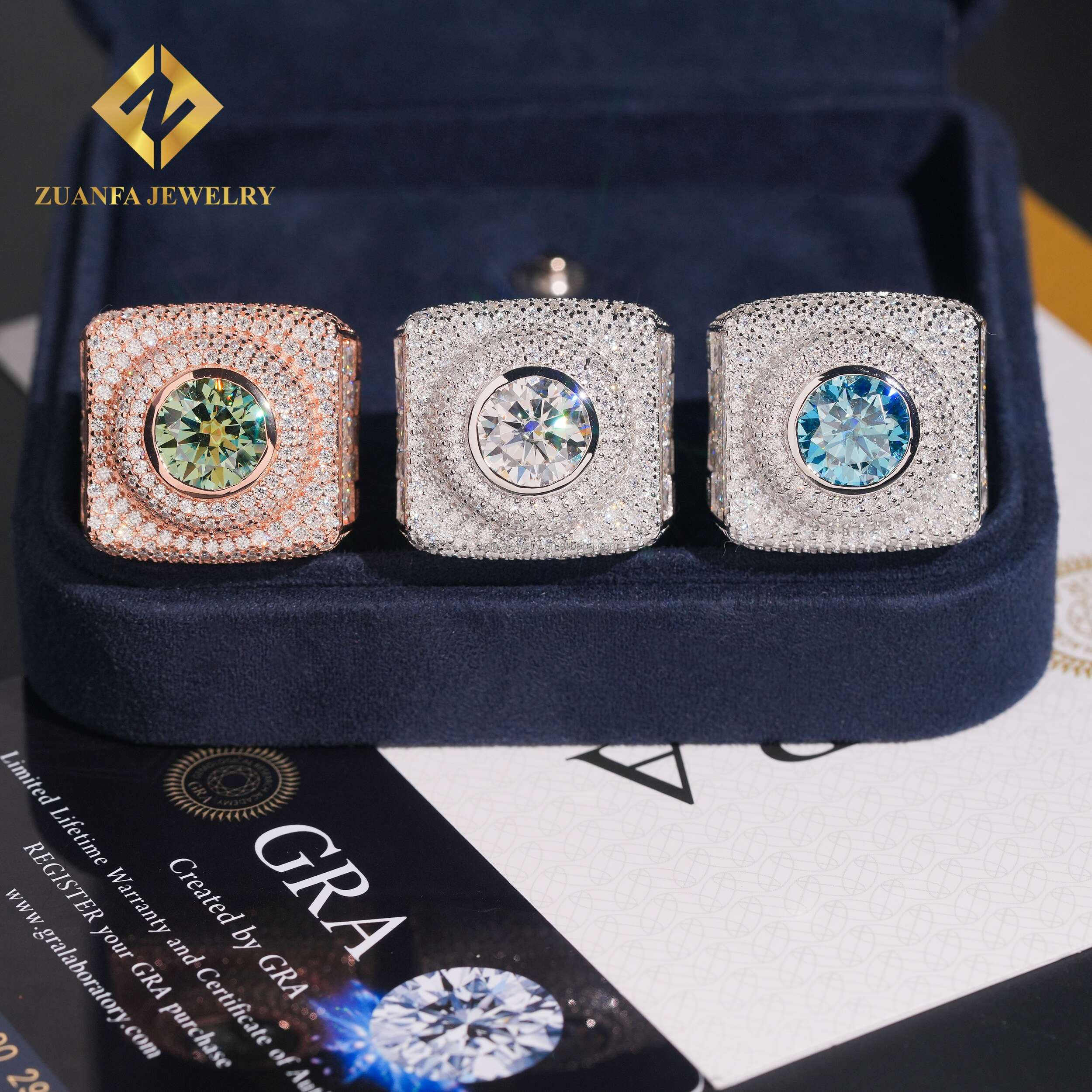 Rose Gold+green stone