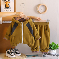 Ensemble de vêtements d'hiver pour enfants, sweat à capuche avec fermeture éclair, pantalon, deux pièces, ensemble de vêtements de sport pour garçons en bas âge, vêtements de mode pour enfants d'automne