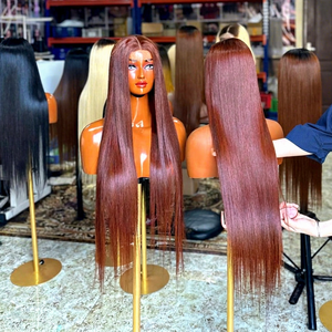 Vente en gros de produits capillaires humains Perruques frontales lisses et droites en dentelle Perruque vietnamienne droite en cheveux bruts, os soyeux pour femmes noires - Product Image 1