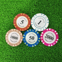 Jetons de poker personnalisés avec logo, accessoires, jetons de poker en céramique de 14g, marqueur de balle de golf