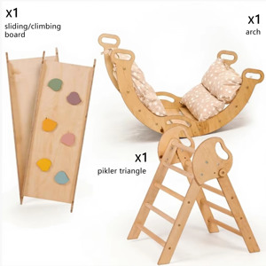 Triángulo Pikler de Madera para Bebés, Parque Infantil Interior, Estructura de Escalada Ajustable para Niños - Product Image 4
