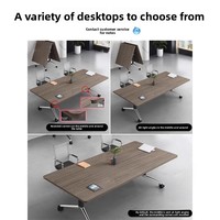 Table de conférence pliante à coins arrondis en bambou, moderne, minimaliste, multifonctionnelle, extensible, bureau télescopique pour 10 personnes
