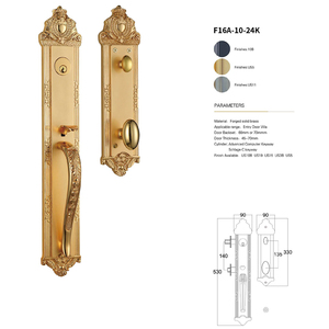 European Style Carved Door <b>Lock</b> and <b>Key</b> Luxury Villa Knurled Brass Door <b>Lock</b> Handle - Product Image 6