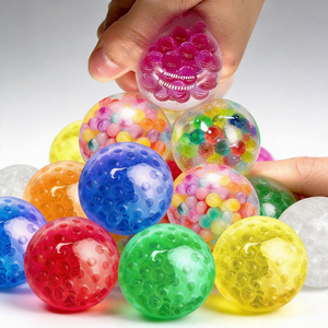Balle en caoutchouc souple TPR de 3,5 cm pour soulager le stress des jeunes, jouet à presser unisexe, balle de jeu colorée - Product Image 1