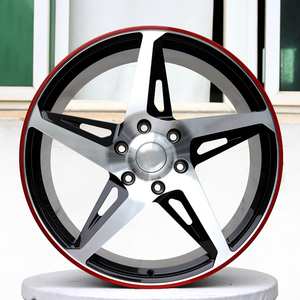 Oferta Especial: Llantas de Aleación Modificadas para Carreras con Tecnología Flow Forming, Borde Rojo y Radios Plateados, 19-22 Pulgadas, 5x120 5x114.3 - Product Image 1