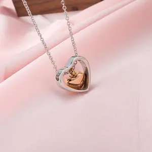 Stainless Steel Pet Memorial Urn Jewelry Drop Urn Cremation Keepsake Necklaces For Ashes