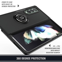 Coque hybride robuste en TPU pour Samsung, translucide et mat, coque arrière magnétique avec anneau pour Galaxy Z Flip 3 plis, 3 A33, 5G, A31, A32, A5, S22, S21