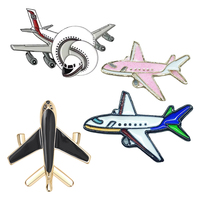Pins de revers en métal personnalisés, modèle avion et hélicoptère, finition or et argent antique, émail, moulage et sérigraphie