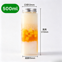 Bouteille PET jetable de 350 ml et 500 ml avec bouchon en aluminium de 32 mm pour soda, café, jus, thé
