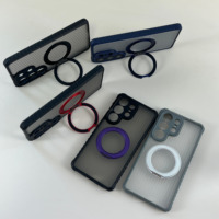 Coques de téléphone magnétiques avec support rotatif, finition mate effet peau, pour Samsung S26 S25 Ultra, vente en gros