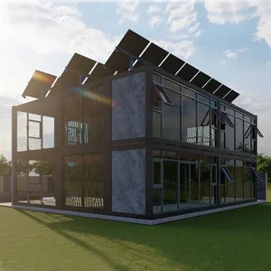 Casa de contêiner modular moderna, casa profissional empilhável em 2 quartos contêiner residencial florida