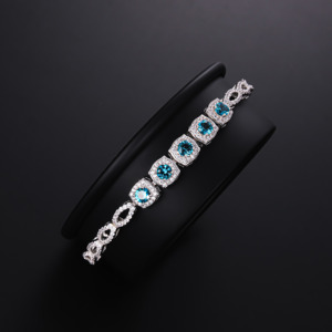 Wholesale Brass <b>Cute</b> Square Custom Fashion Luxury Shining Trendy Zircon Stone Gold Plated Women <b>Bracelet</b> Jewelry Pulsera Joyas - Product Image 3