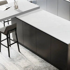 Vente directe HIC Quartz moderne étanche ignifuge blanc gris pierre artificielle comptoirs de cuisine polyvalent Durable grande dalle - Product Image 4