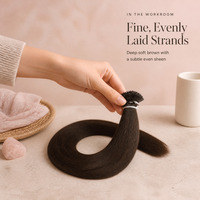 Extensions de cheveux lisses en trame, couleur chocolat noir, mèches fines, brillance douce, pour coiffure de costume et archivage