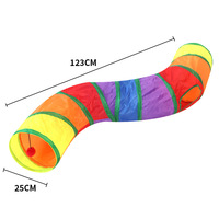 Jouets interactifs pour animaux de compagnie, tunnel pour chatons en polyester, tube arc-en-ciel, jouet d'auto-entretenissement, pliable et repliable pour le rangement