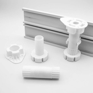 Pieds réglables en PP pour armoires de cuisine, 10 cm, blanc pur, en plastique, à clipser pour armoires, placards et meubles - Product Image 1